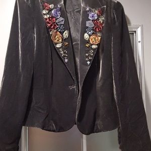 Odille Velvet Cropped Blazer/Jacket